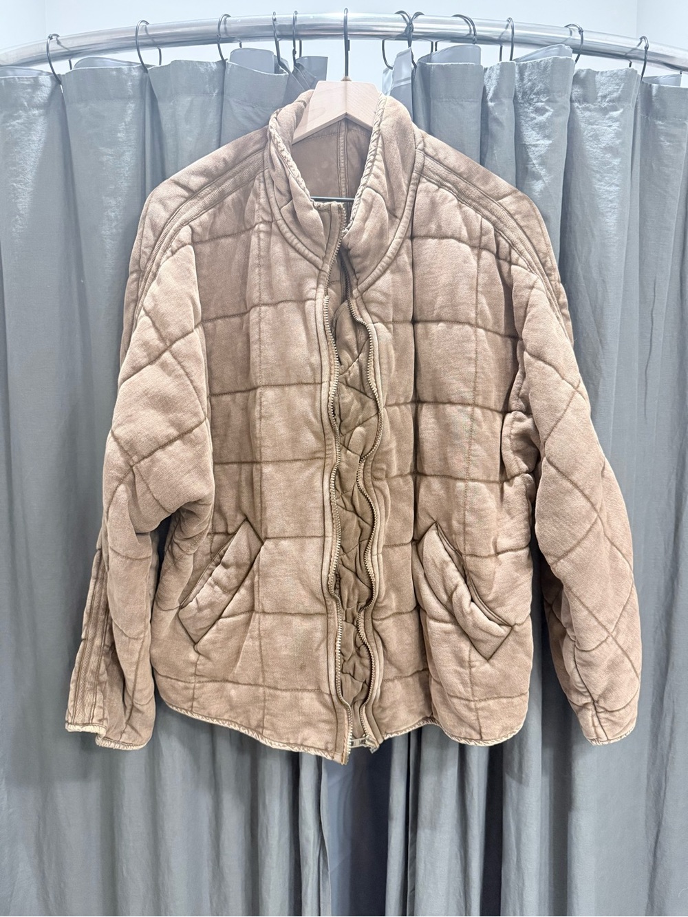 Free People Brown Quilted Puffer Jacket